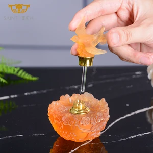 Royal RefillHandmade Crystal Decorative Attar Sakura Essential Arabian Oil Perfume Fragrance Bottle