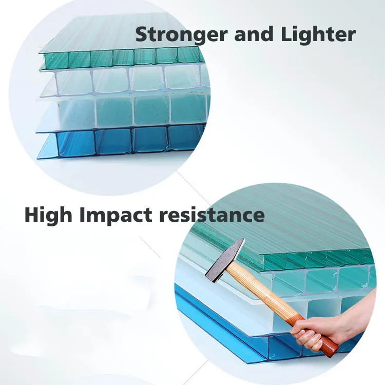 Pc Hollow Sheet UV protection Policarbonato De Plstico Alveolar 10 mm Plastic Pc Roof Panels