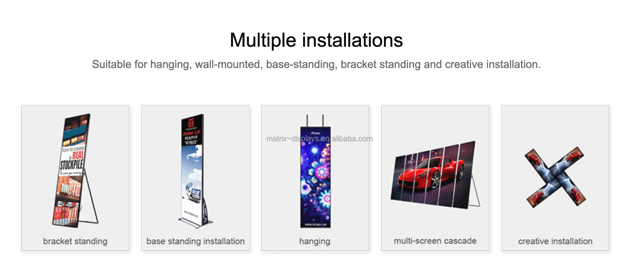 5000nits Indoor Led Poster Display P2.5 P2 P3 USB 4G Smart Control Frontage