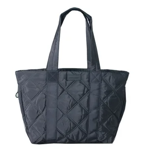High Quality Quilted Tote Bag Casual Large Puffy Handbag 15.6 17.3 Puffy Computer Shoulder Bags for Women Office Work Daily