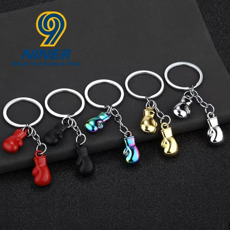 Creative Boxing Keychain 3D Metal Fighting Glove Pendant Fitness Club Graduation Season Gift