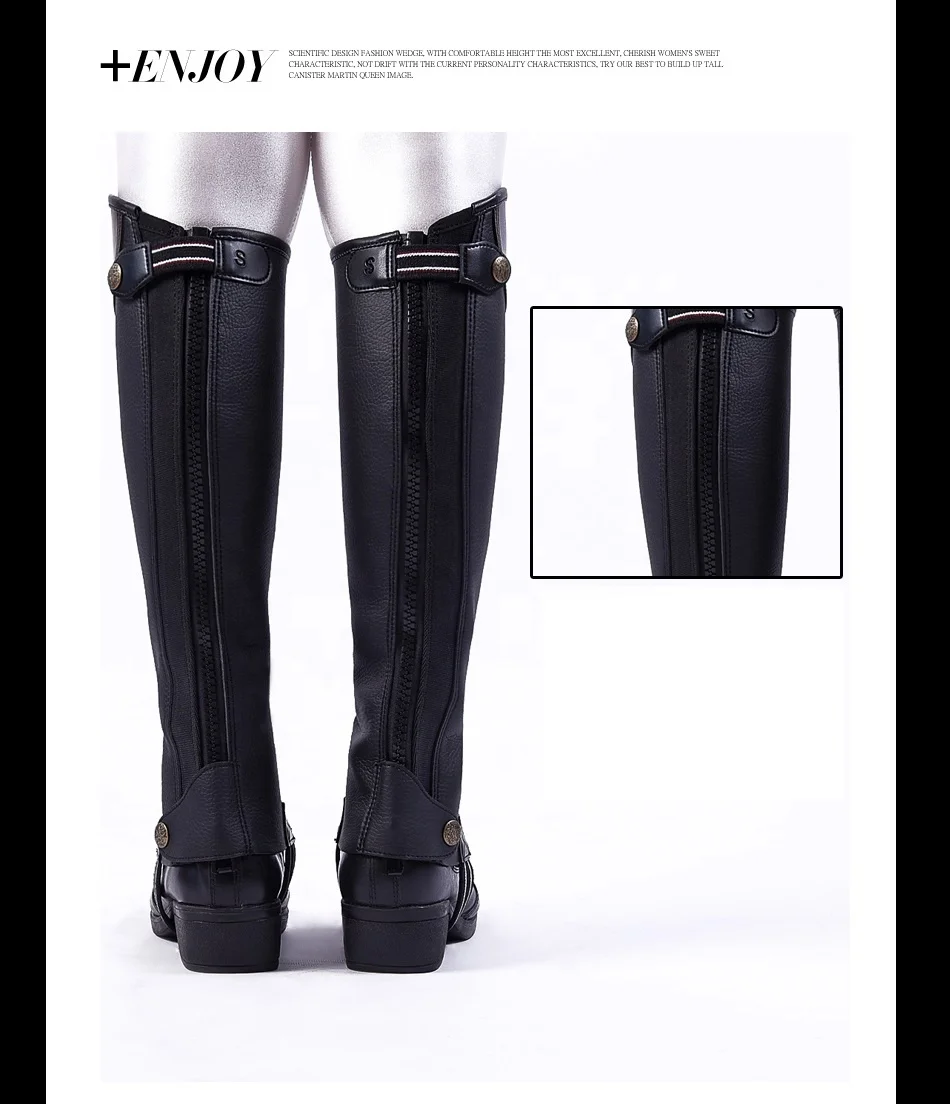 In Stock Unisex Adult Horse Equestrian Synthetic Half Chaps
