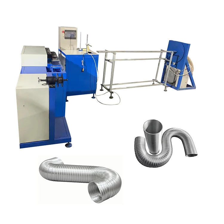 HVAC Semi-Rigid Aluminum Easy Bend Stainless Steel Flexible Duct Making Machine for Dyer Pipe Forming Liner Chimney