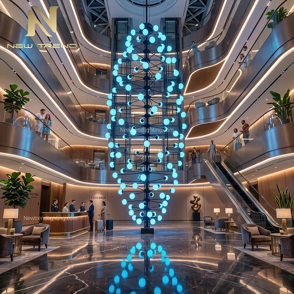 CPL-527 Bespoke Sculptural LED Chandelier – Custom Art Installation for Luxury Mall & Showroom