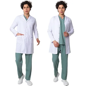 Customized Beautician Uniforms Quick Dry Lab Gown Coat Surgical Polyester Doctor Medical Coat