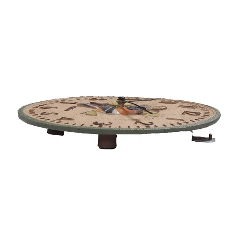 8 Inch Small Size Creative Resin 3d Birds Design Decorative Wall Clock for Outdoor Garden Backyard