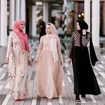 Best selling muslim dresses fashion double layer turkish women long abaya dress