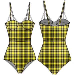 Bathing Suit Swimwear Custom Belted Underwire Decorations Print 2026 New Arrival Women Long Torso One-piece Hot Sale Plus Size