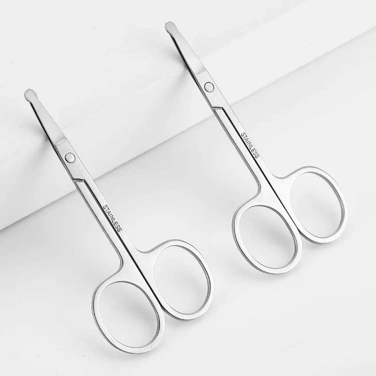 Hot Selling pink Handle Eyebrow Trimming Scissors Stainless Steel Eyebrow Scissors