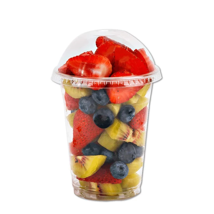Clear Cheese Ice Cream Fruit Container PET Clear Mini Disposable Plastic Dessert Cups With Lid
