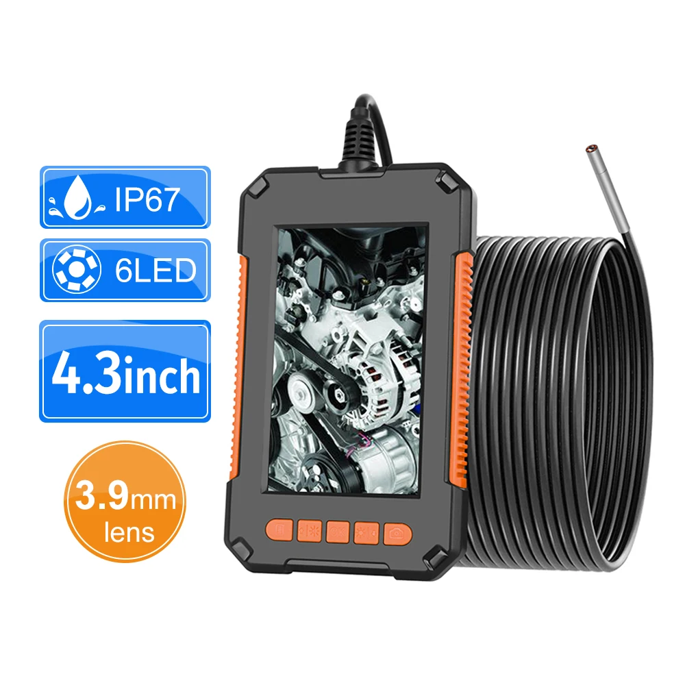 Flexible Video Borescope Industrial Inspection Hd Mini Mobil Portable Medical Module Dual Endoscope Camera with Screen Monitor