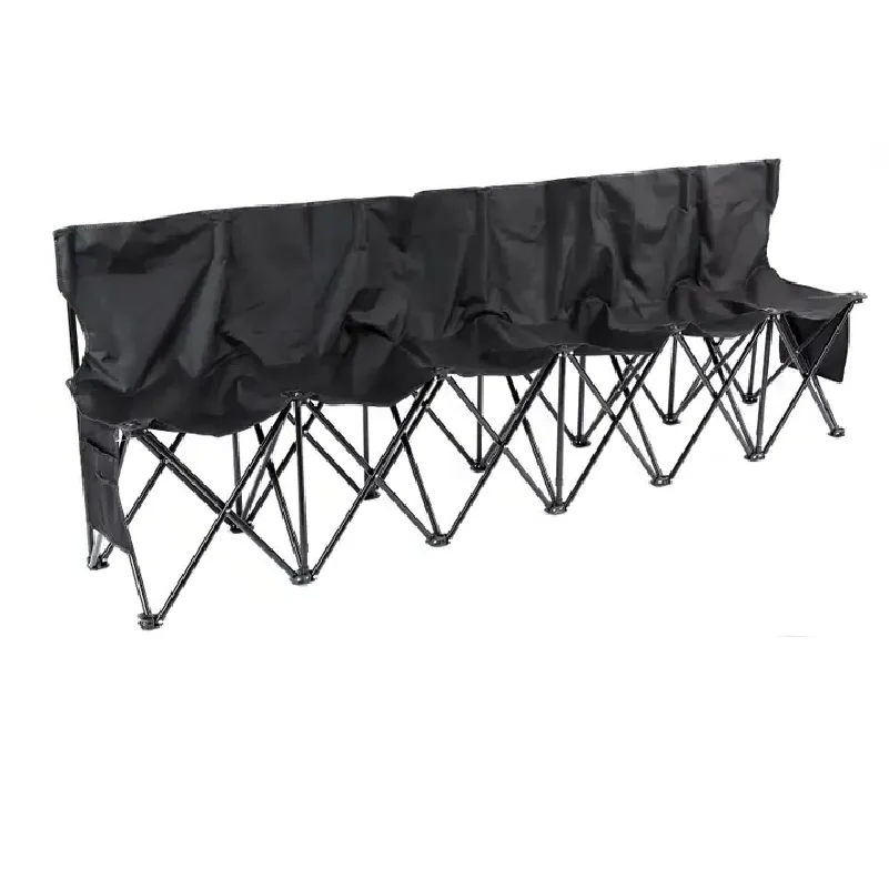 OEM Color Logo Outdoor Chair Multi Person Six Seat Folding Camping Chairs for Football Match