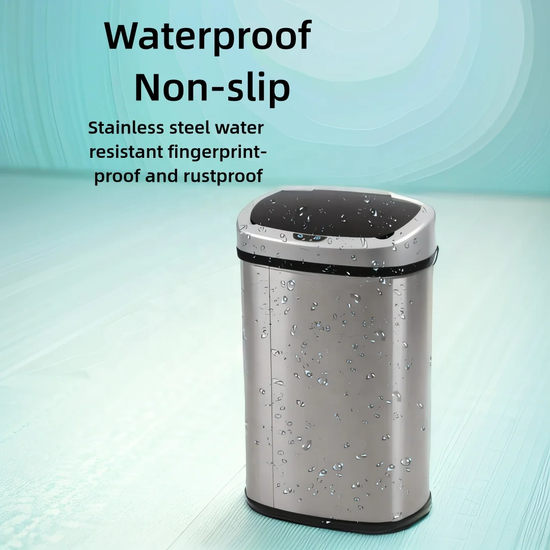 13 Gallon Kitchen Garbage Can - Touch Free & Stainless Steel