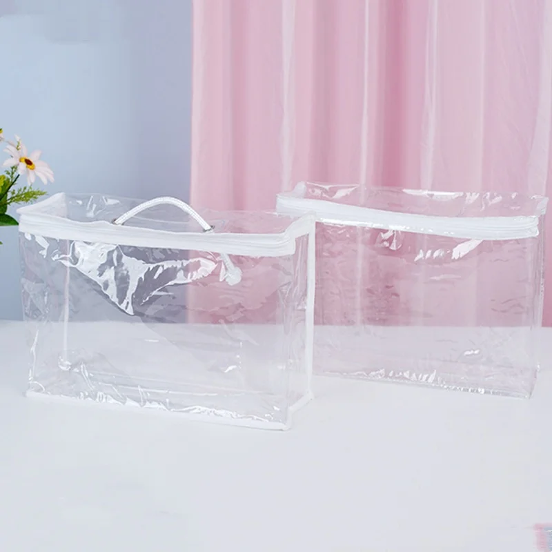 Одеяло, сумка на молнии, одеяло, постельное белье, органайзер для хранения одежды, прозрачная переносная виниловая сумка из ПВХ