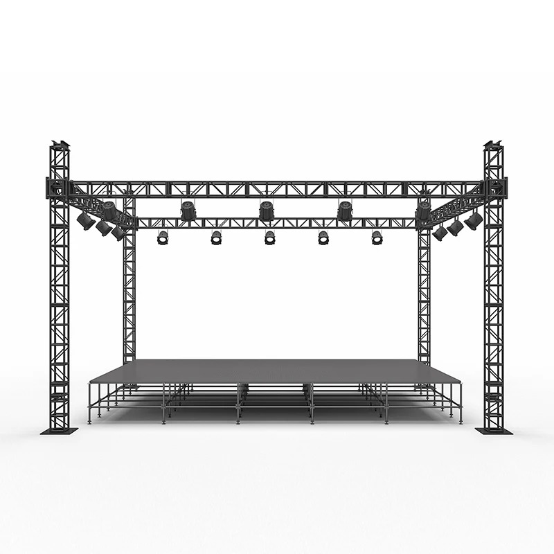 Aluminum Roof Truss System with Stage for Concert Wall Floor Bracket Support Truss for Led Cabinet