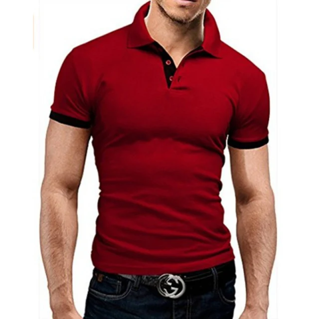 Popular men red blank 100% cotton custom private labels high class polo t shirts