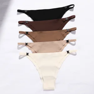 JENGS New Solid Girls' Bikini Free Triangle Cross-Border Intimate Underwear Low Waist Pure Cotton Traceless Ice Silk Sexy Free