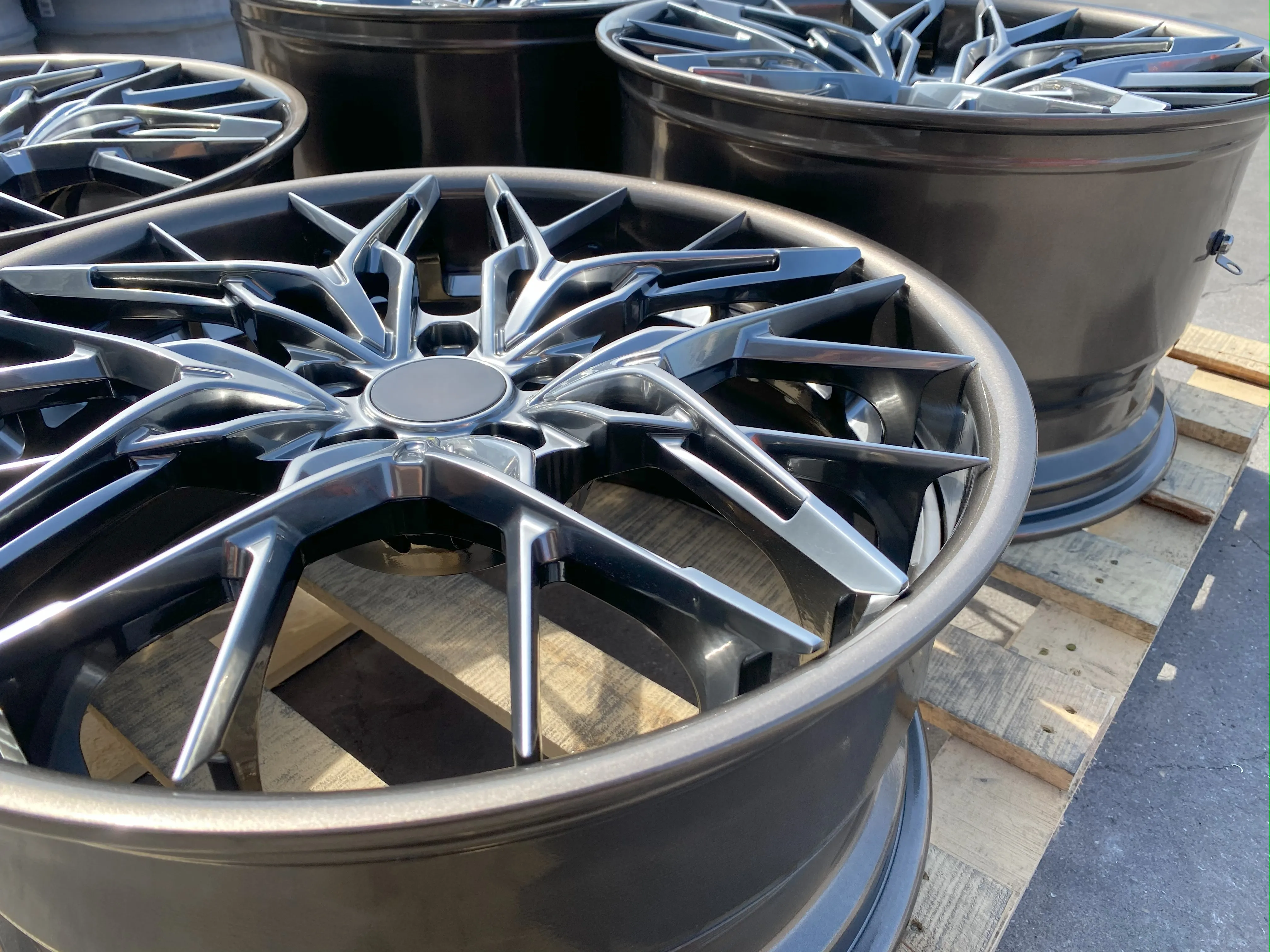 Forged 2 piece muti spokes custom aluminum alloy wheels 16 17 18 19 20 21 22 23 24 inch 5x112 5x114.3 5x120 rim hub