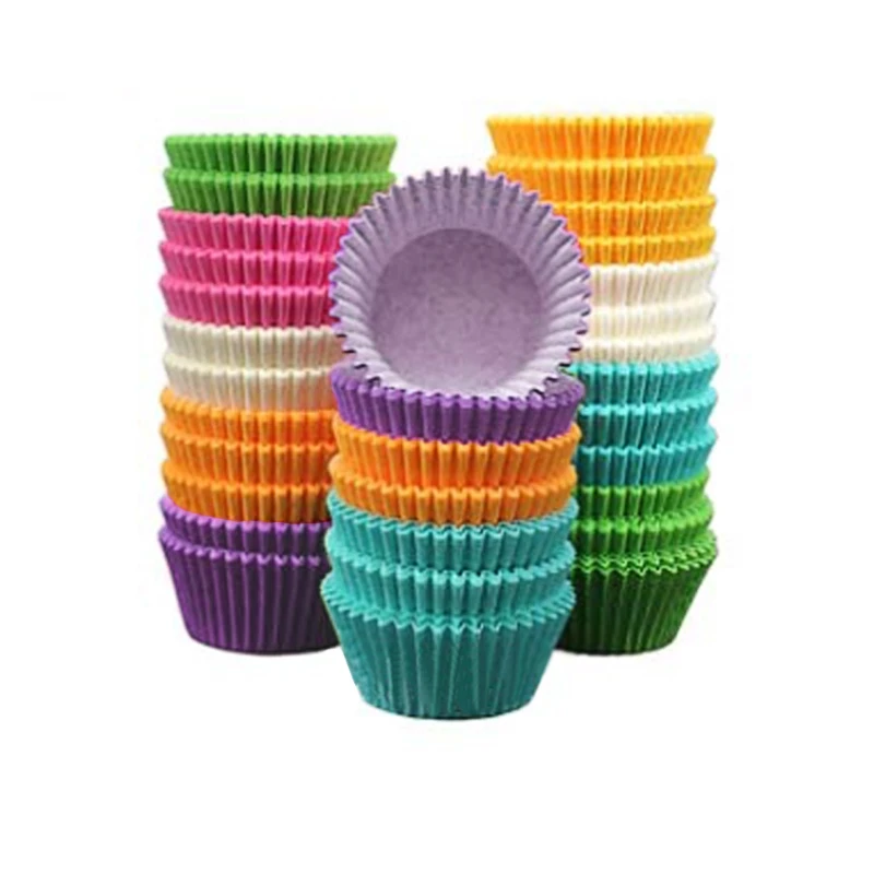 Custom Disposable High Temperature Resistant Cake Cup Paper Grease Poof Paper Cupcake Liners Mold Baking CakeCcups