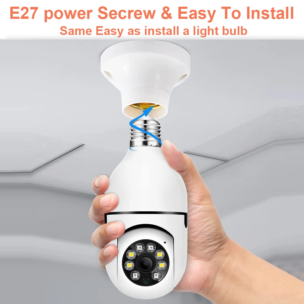 FansuTi  E27 Tuya Smart Light Bulb Camera 3MP Light Bulb Camera Motion Detection Full Color Pan Tilt 360 Degree Panoramic
