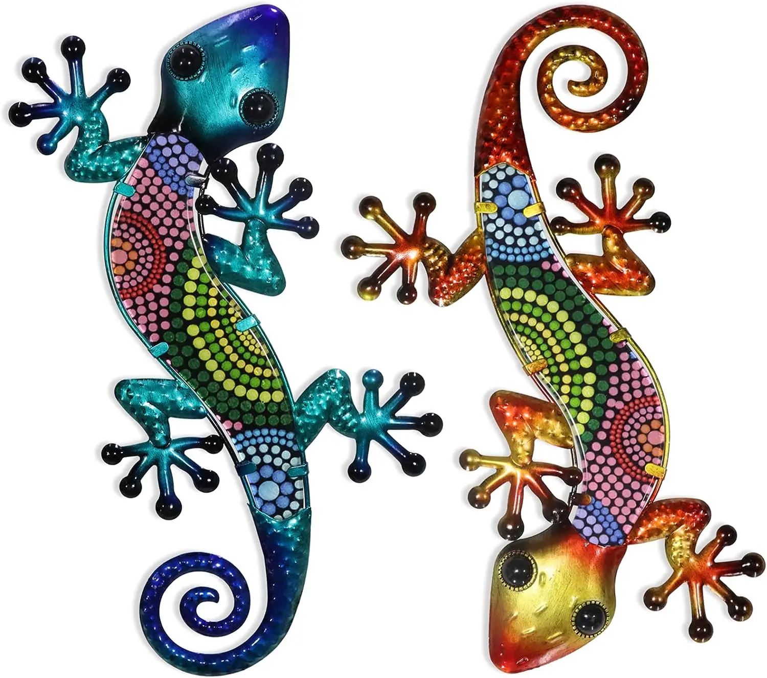 Metal Gecko Wall Art - Decorative Lizard Sculptures