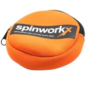 Custom Zipper Soft Small Round Wallet Purse Mini Circle Neoprene Coin Pouch with Carabiner