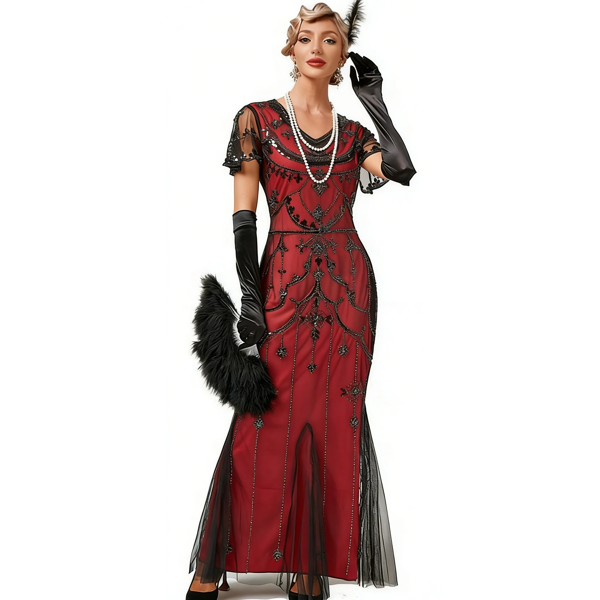 Women's Vintage 1920s Great Gatsby Maxi Party Dress Empire Waist Mermaid Flapper Gown V-Neckline Sequins Beads Breathable Mesh| Alibaba.com Women's Vintage 1920s Great Gatsby Maxi Party Dress Empire Waist Mermaid Flapper Gown V-Neckline Sequins Beads Breathable Mesh| Alibaba.com