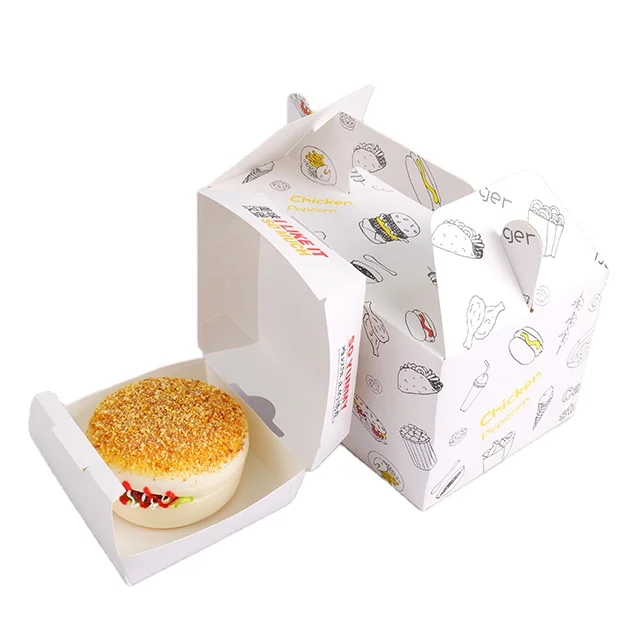 Wholesale Paper Box Chicken And Hamburg Food Packaging Customized Printed Glossy Lamination