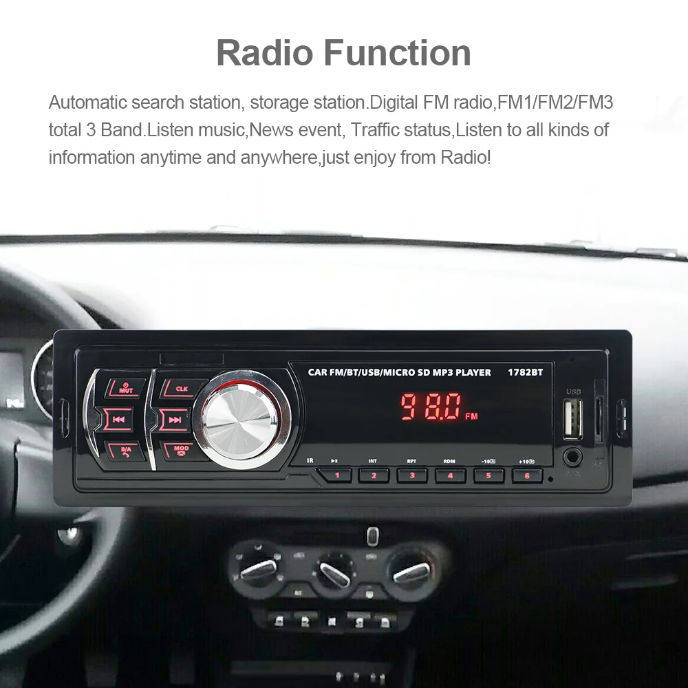 New Arrival 1din Car Radio Car MP3 Audio Player with BT Stereo System for Car Dashboard Player
