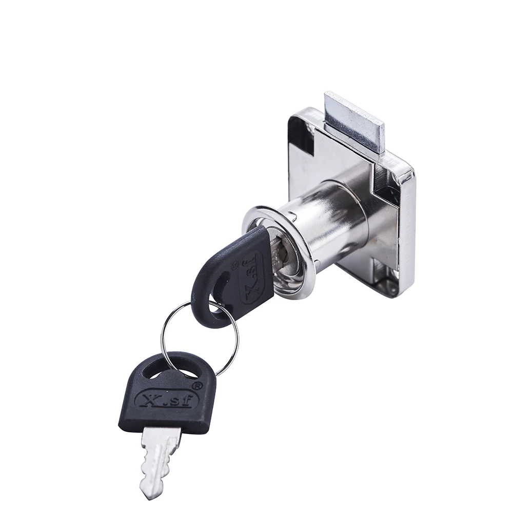 Nickel Plated Iron Material Furniture Connector Cam Lock 138-22 Cabinet Drawer Lock with Two Plastic Keys