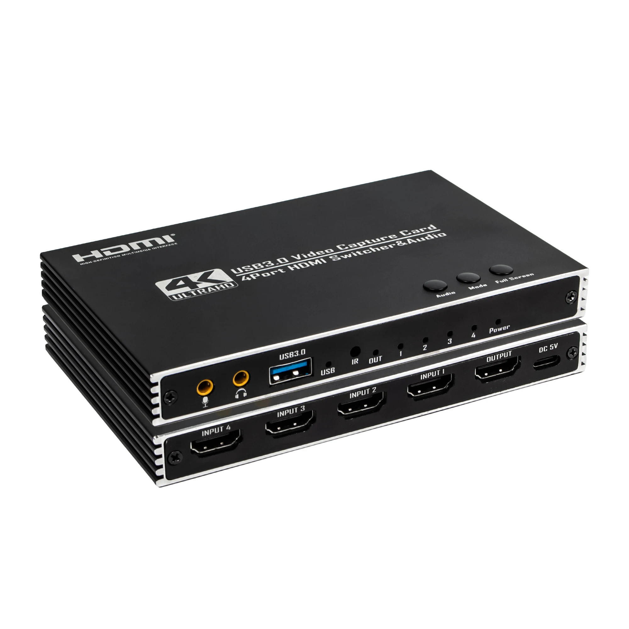 USB3.0 for HDMI 4-Channel Video Capture Card 4K Board for PS4 Live Streaming Broadcast Loop Out Audio & Video Accessory