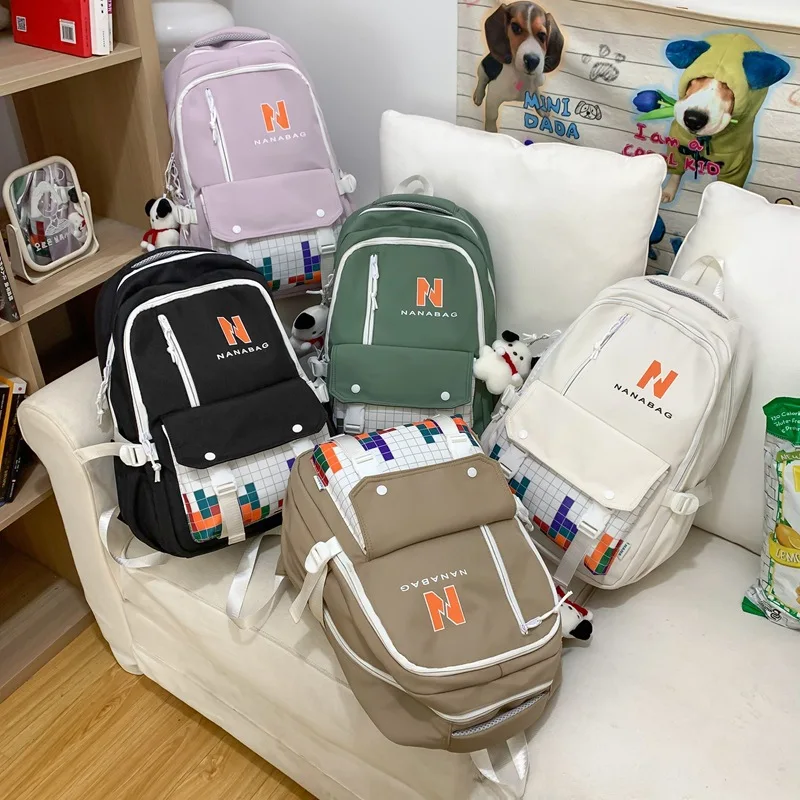 Student backpack new trend large capacity backpack Korean version of secondary school bag leisure bag