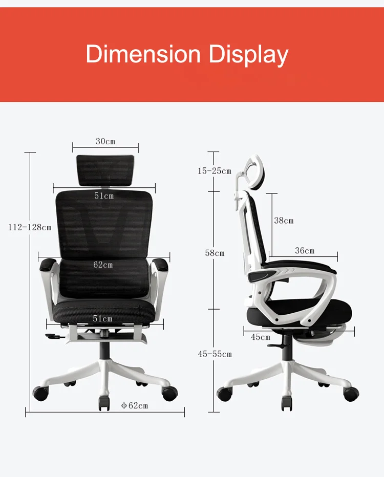 Factory Price Leisure Gaming Office Mesh Chair With Headrest and Footrest Reclining Comfortable Executive Chair