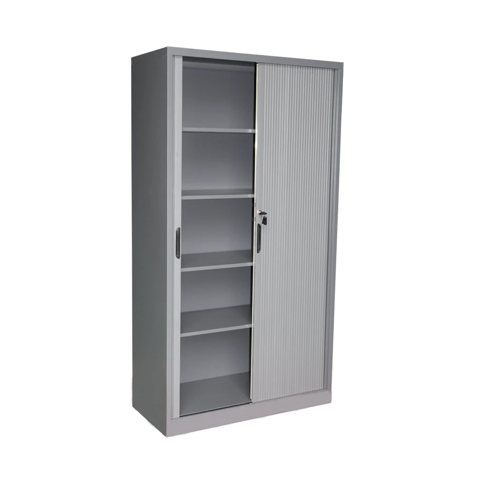 Shutter style doors metal aluminum tambour sliding door filing storage cabinet
