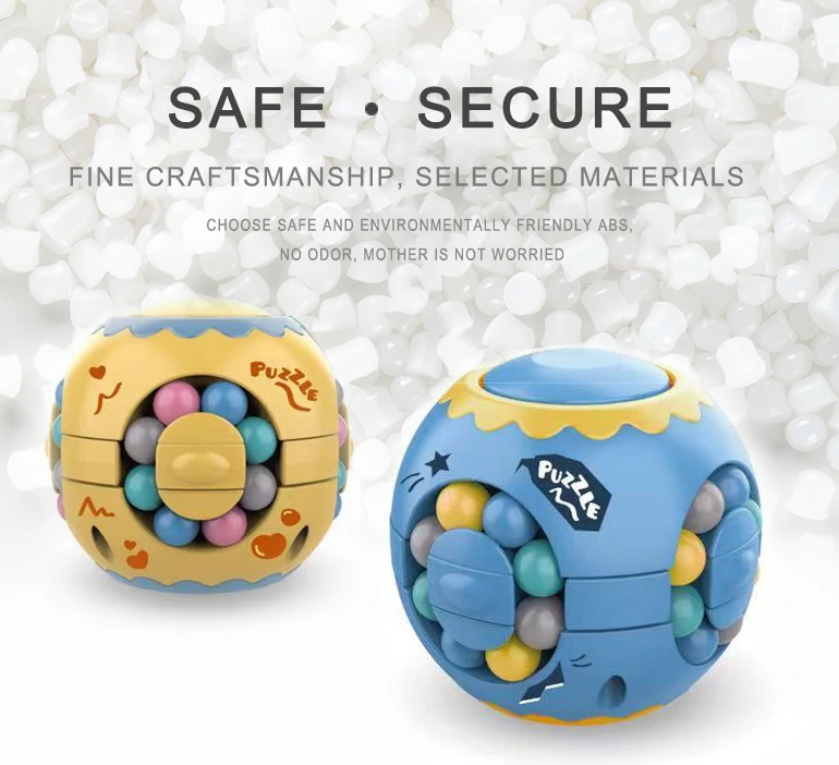 Creative educational stress reliever puzzle little magic bean, iq rotating ball fingertip top hamburger cube toy 2021