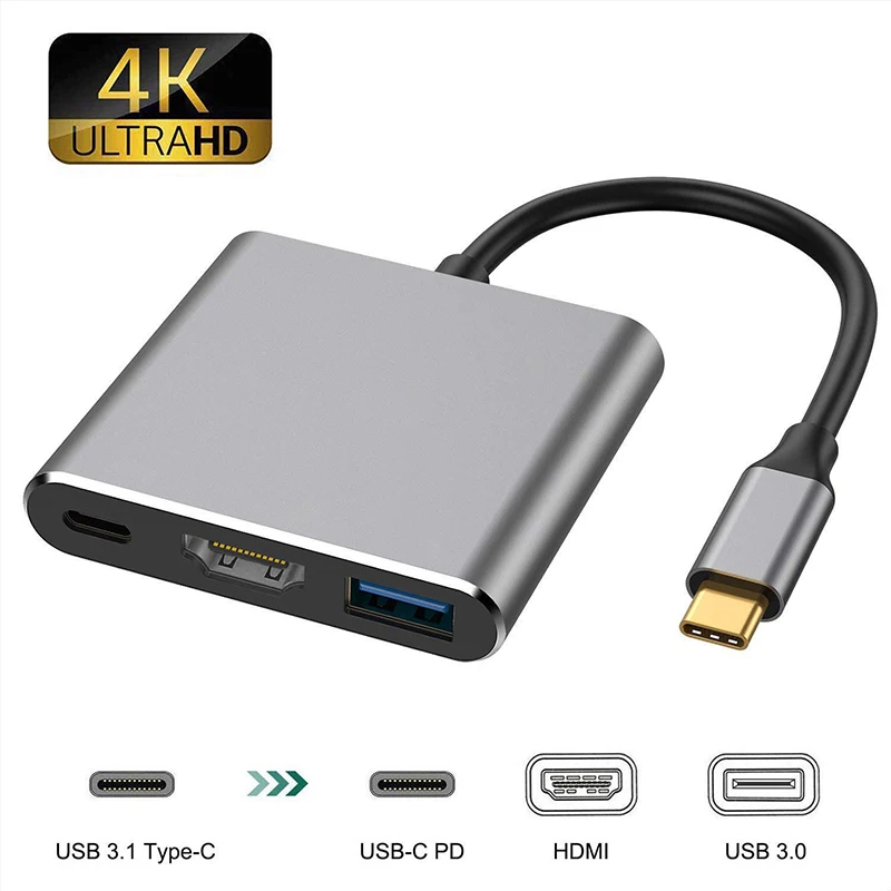 Xput 3 In1 Usb 3.1 Type C To Usb 3.0 4k Hdmi Usb-c Type C Female ...