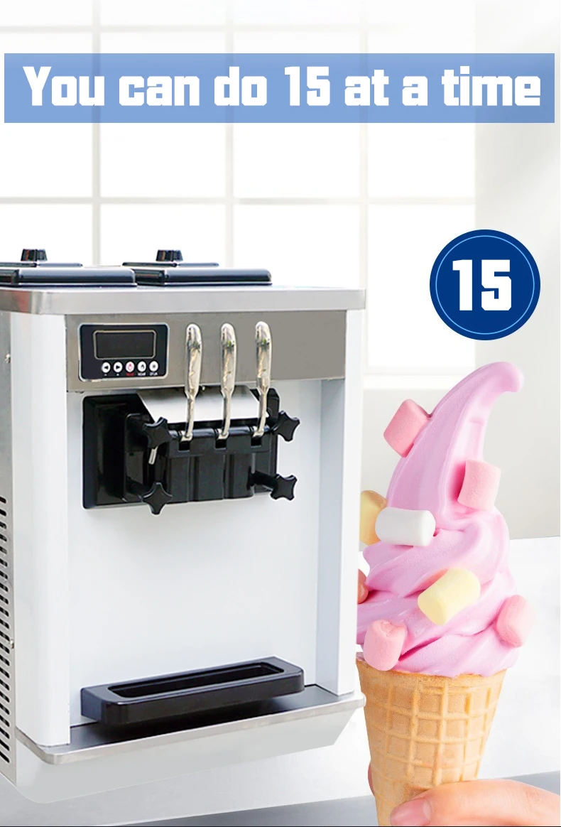 Small Table Top Frozen Yogurt Machine Commercial Soft Ice Cream Maker