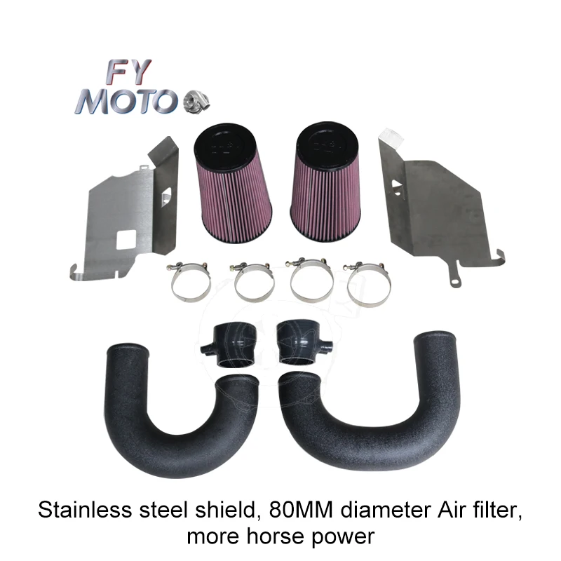 Air Intake Pipe Kits For Mercedes Benz C63 C63S GLC63 AMG W205 3.15 Inch With Stainless Steel Shield