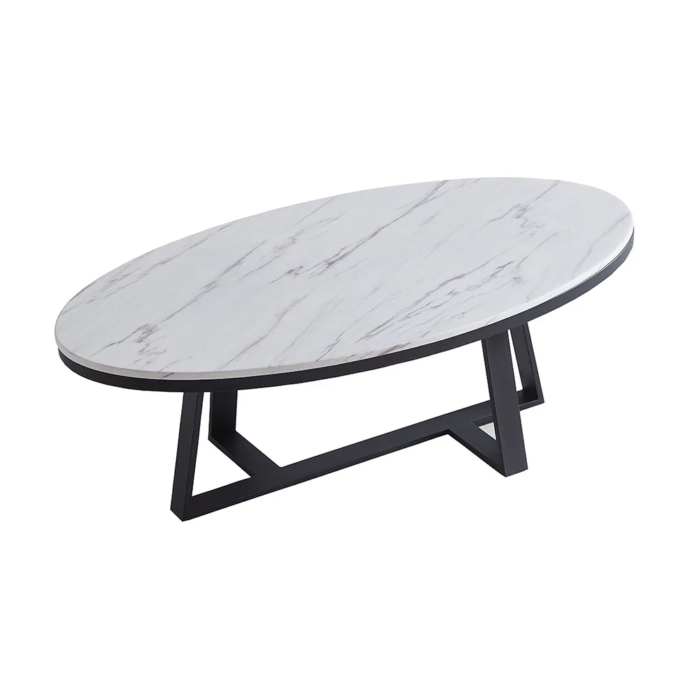 Cheap Metal Center Table Set with Marble Top Mesa De Centro