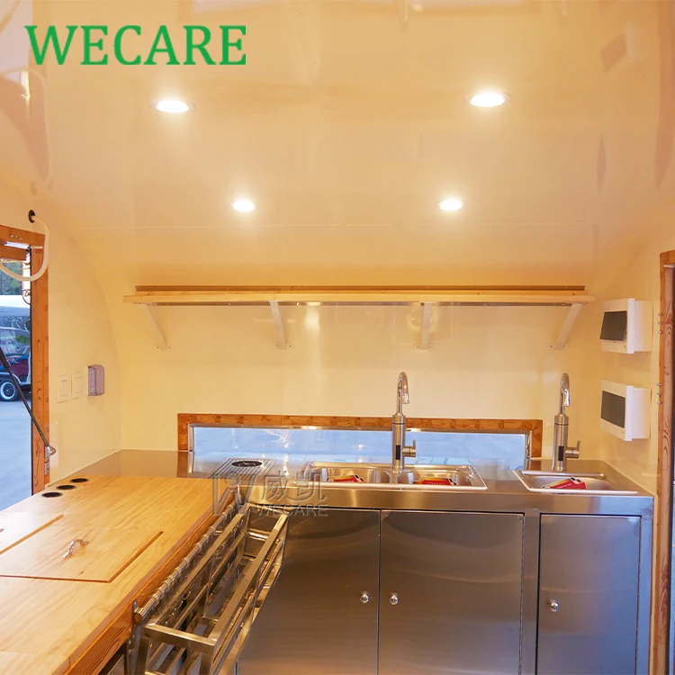 Wecare Remorque Foodtruck Mobile Catering Coffee Ice Cream Fast Food Cart Trailer Fully Equipped Mobile Bar Beer Truck for Event