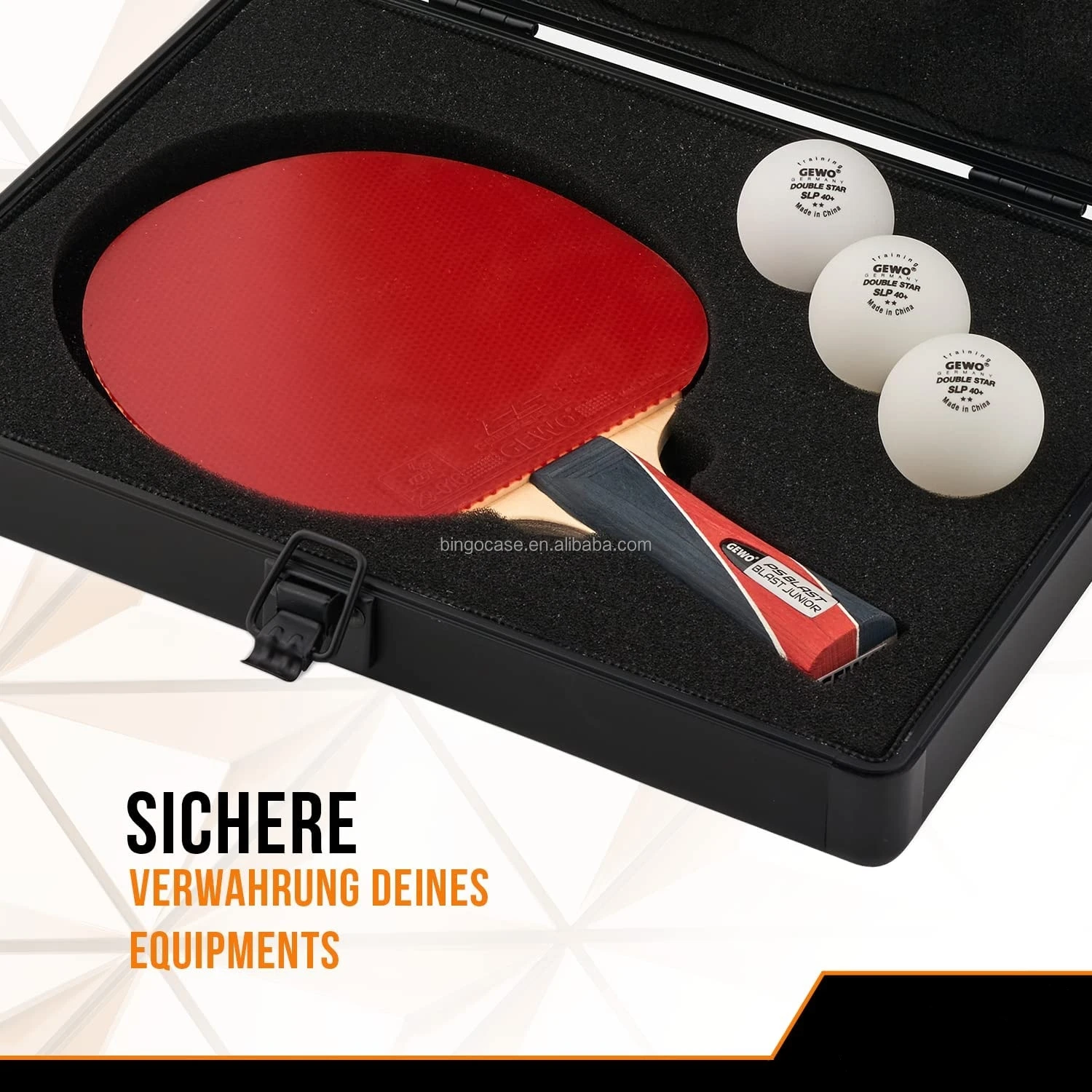 Table Tennis Racket Case,Aluminium Table Tennis Display Case For 1 Bat