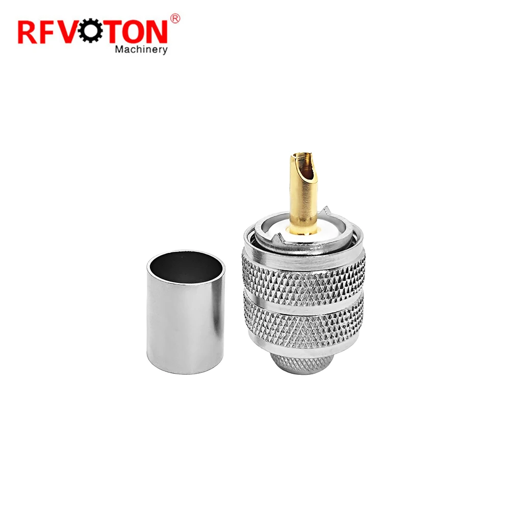 UHF PL259 Male Crimp Connector for Rg8/rg213/rg214 Cable Lmr400 Rf Coaxial Connector CNC Brass PTFE Usb Type C Male to Female