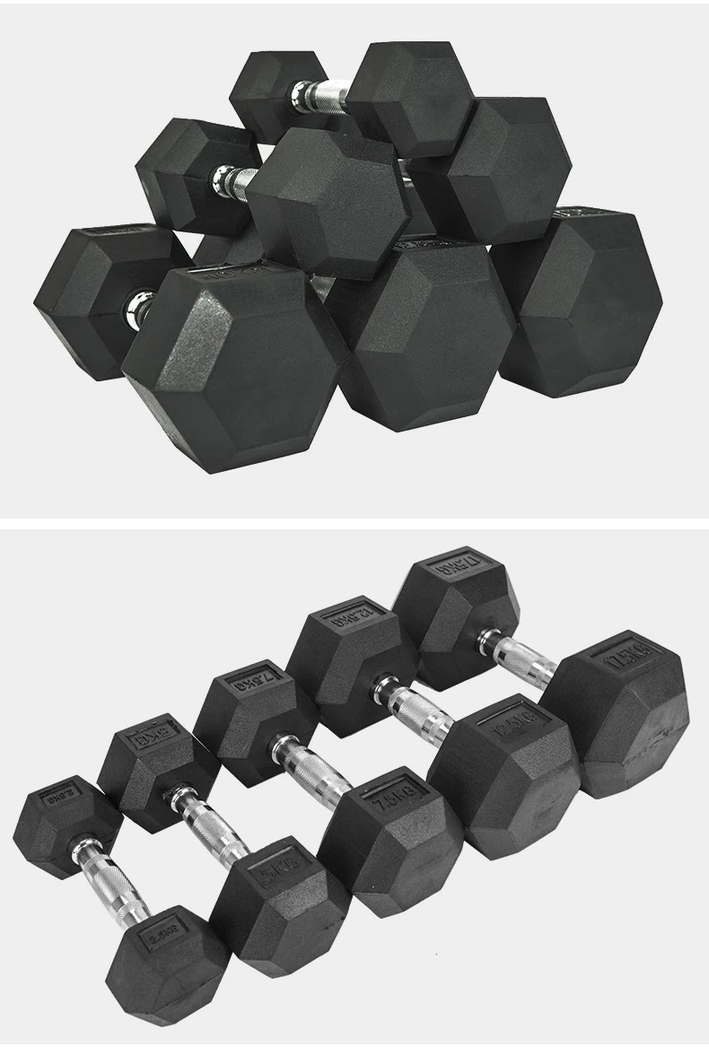 Cheap Weights Dumbbells Rubber Coated 5lb60lb And 2.5kg50kg Hex