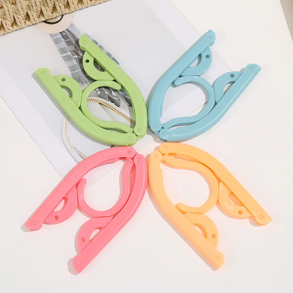 Portable Plastic Folding Clothes Hangers Multi-functional Clothes ...