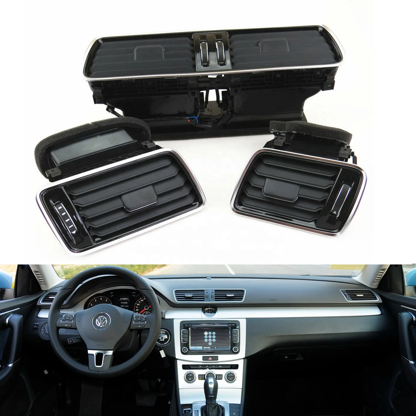 3AD819728A 3AD819701A 3AD819702A Front Air Conditioning Outlet Center Armrest Air Vent Assembly for Volkswagen Passat CC 09-14