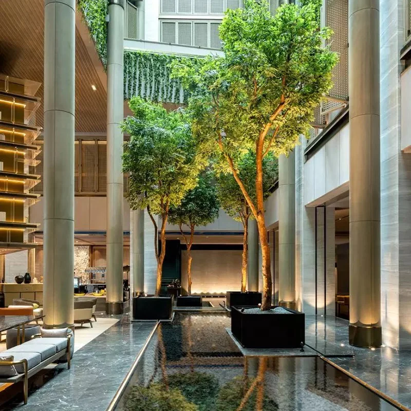 Look Natural Simulated Ficus Tree Hotel Mall Home Decor Indoor Large Fake Artificial Tree Lush Arboles Artifical Banyan Tree