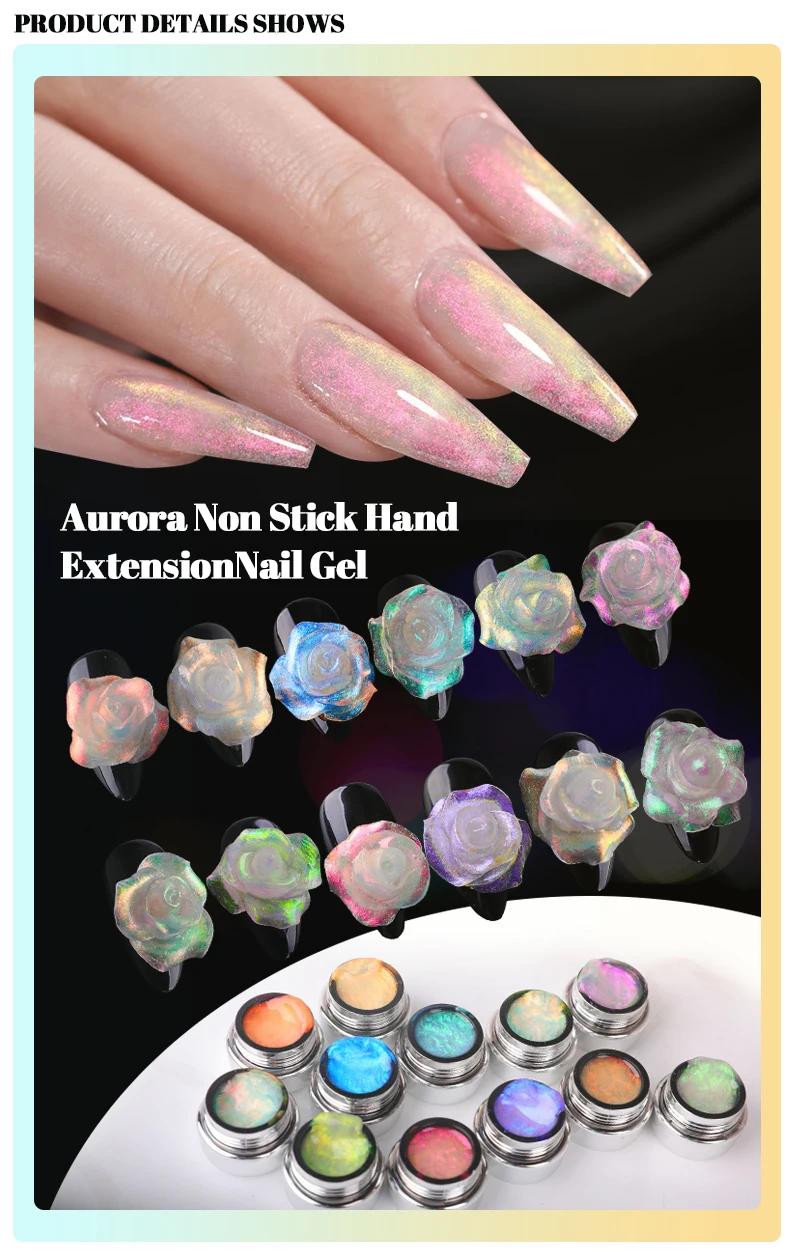 Extension Gel Polish Aurora Non Stick Hand Hard Gel Nail Bulk Supplies ...