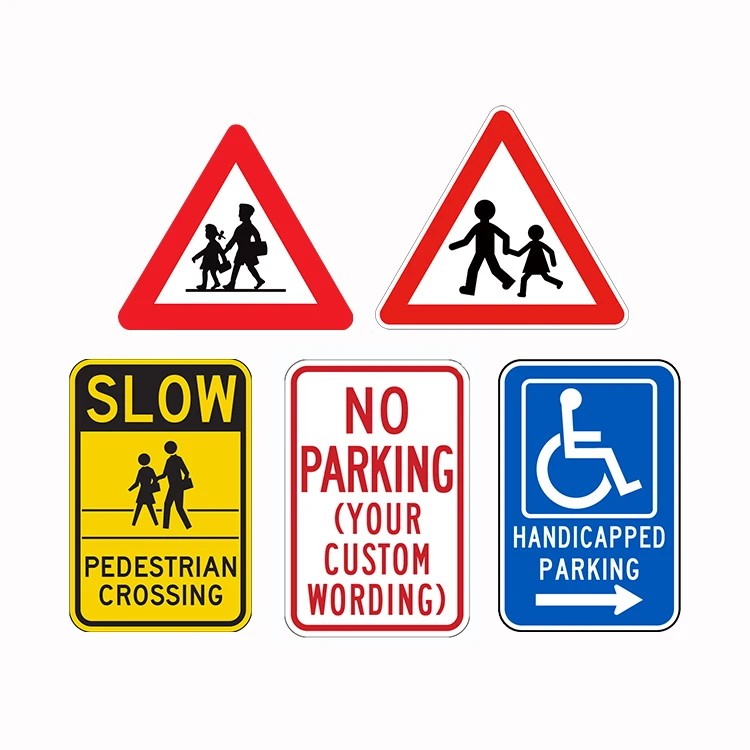 Customized Printable Self Adhesive Road Work Construction Caution Safety Traffic Reflective Sign Stickers for Warning Signage