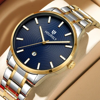 Excellent Quality Men's Casual Simple Business Watch Steel Strap Calendar Fashion Quartz Watch