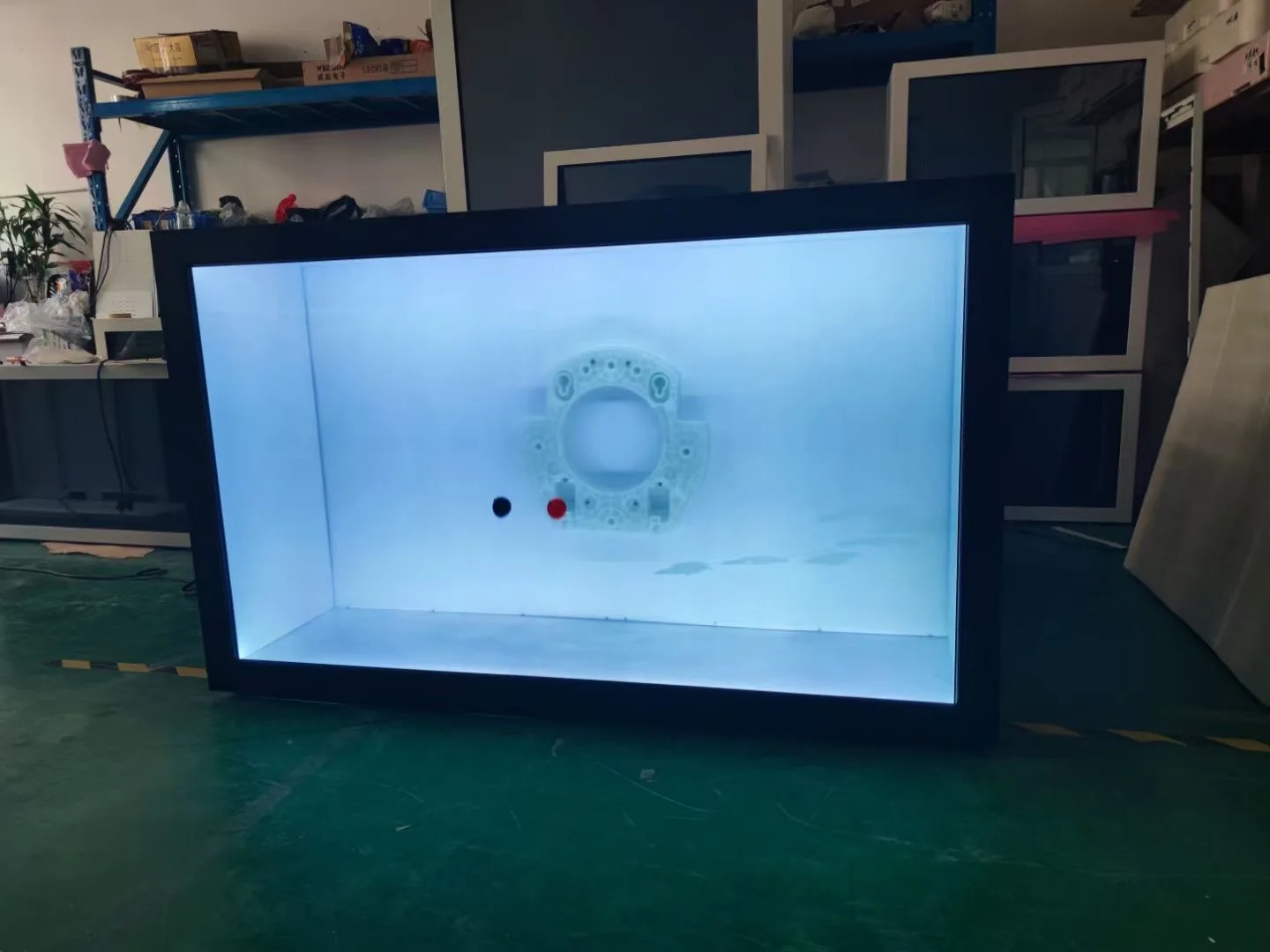32 43 55 65inch High Resolution Transparent LCD Panel Touch Screen Showcase Box for Advertising